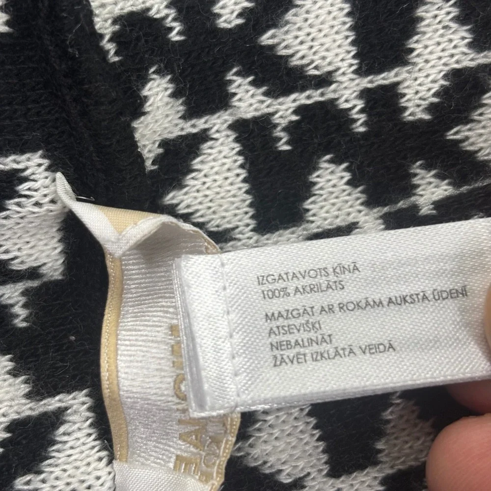 Michael‎ Kors Headband OS Black White Monogram Knit Ear Warmer Womens